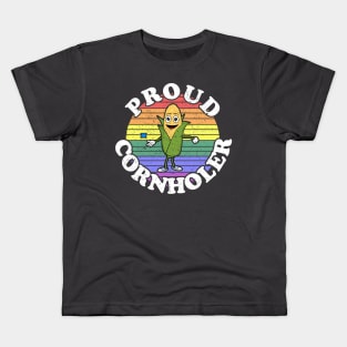 Retro LGBT Proud Cornholer Cornhole Kids T-Shirt